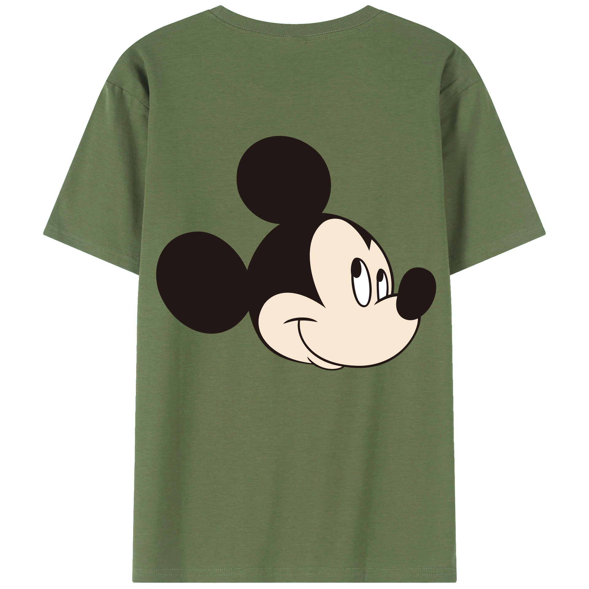 ミッキーマウス Mickey Mouse 綿100％ メンズ半袖Tシャツ（バックプリント） 通気性